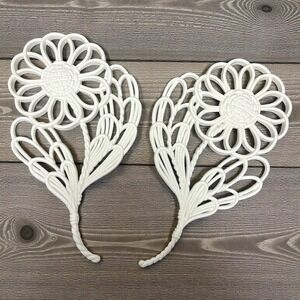 VTG Retro 1978 Burwood Products Co. Large White Plastic Daisy Wall Hanging Decor